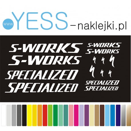 SPECIALIZED S-WORKS naklejki zastępcze na rower damski, męski, gravel, górski, mtb, szosowy, trekkingowy - YESS Naklejki
