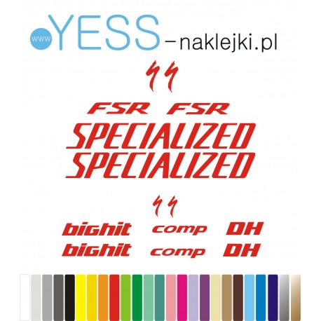 SPECIALIZED  BIG HIT FSR  S-WORKS  naklejki zastępcze na rower damski, męski, gravel, górski, mtb, szosowy, trekkingowy - YESS N