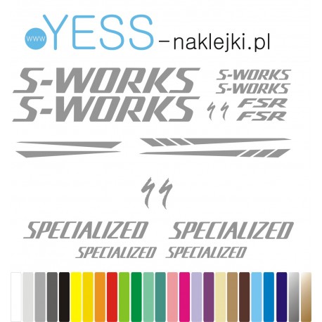 SPECIALIZED S-WORKS FSR naklejki zastępcze na rower damski, męski, gravel, górski, mtb, szosowy, trekkingowy - YESS Naklejki