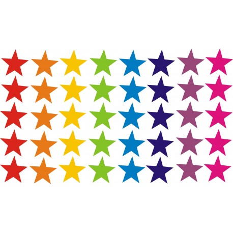 40szt TĘCZOWE GWIAZDKI Naklejki Ozdobne Dziewczynka Chłopiec LGBT YESS Naklejki