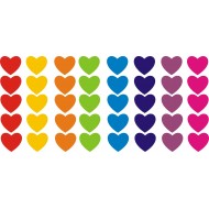 40szt TĘCZOWE SERCA  Naklejki Ozdobne Dziewczynka Chłopiec LGBT YESS Naklejki