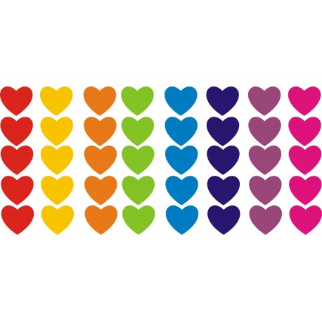 40szt TĘCZOWE SERCA  Naklejki Ozdobne Dziewczynka Chłopiec LGBT YESS Naklejki