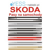 SKODA Fabia, Scala, Kamiq, Octavia, Karoq, Superb, Kodiaq, Uniwersalne Naklejki Pasy Boczne 180cm Samochód  Tuning YESS Naklejki