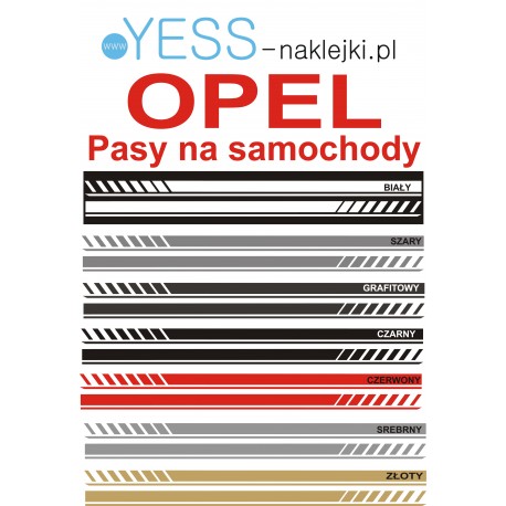 OPEL Astra Corsa Mokka Grandland Insignia  Uniwersalne Naklejki Pasy Boczne 180cm Samochód   Tuning YESS Naklejki
