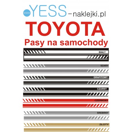 TOYOTA Yaris Corolla Auris Rav4 Avensis Camry Uniwersalne Naklejki Pasy Boczne 180cm Tuning Samochód YESS Naklejki