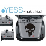  PUNISHER MITSUBISHI Naklejki tuningowe samochód terenowy Outlander PHEV, Pajero, Off Road 4x4 YESS Naklejki