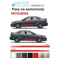 MITSUBISHI  Pajero, ASX, Colt, Eclipse Cross, Outlander PHEV, Space Star,Lancer, Galant, Uniwersalne Naklejki Pasy Boczne 180cm 
