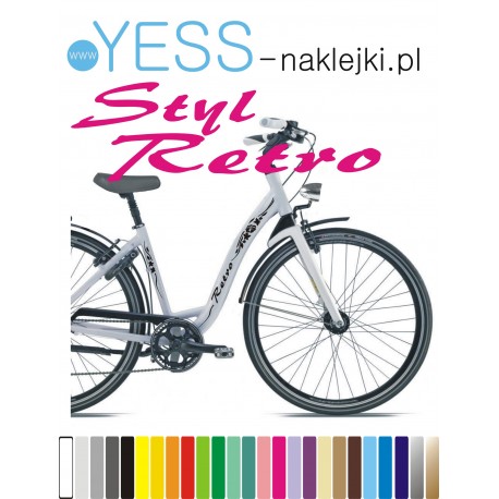 RETRO KWIATKI ORNAMENT  801 naklejki na rower damski, miejski, damka, holender,  YESS Naklejki