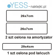 3szt Bezbarwne Naklejki OCHRONNE  osłona pod łańcuch OCHRONNA na amortyzator widelec YESS Naklejki