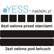 8szt OCHRONNE  Folia zabezpieczająca pod łańcuch Naklejki maskującące na rower  YESS Naklejki