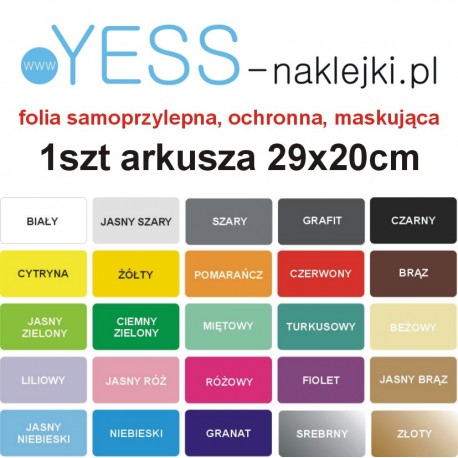 ARKUSZ A4 folia samoprzylepna  ochronna, maskująca, zabezpiczająca przed otarciami, na rower, na ramę rowerową  - YESS Naklejki