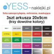 3szt ARKUSZ 20x9cm folia samoprzylepna ochronna, maskująca, zabezpiczająca przed otarciami, na rower, na ramę rowerową -YESS Nak