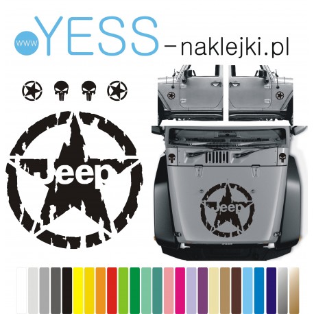 GWIAZDA JEEP Naklejki Samochód Jeep Toyota Honda Land Rover Defender Nissan Suzuki Subaru Mitsubishi TUNING OFF ROAD 4X4
