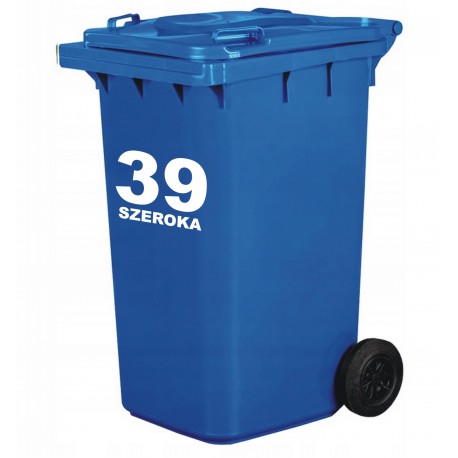 twoja naklejka na kosz na śmieci, ulica numer domu miejscowość  YESS Naklejki