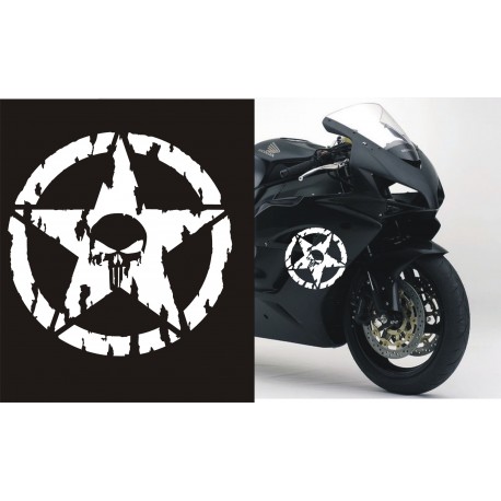 PUNISHER GWIAZDA  naklejka na motocykl samochód tuning YESS Naklejki