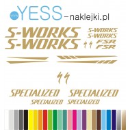 SPECIALIZED S-WORKS FSR złote naklejki na rower zestaw 60-3
