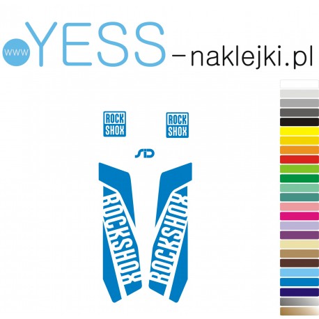 SID ROCK SHOX niebieskie naklejki  na amortyzator widelec  YESS Naklejki