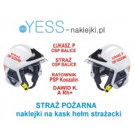 STRAŻ POŻARNA PSP naklejki na kask hełm strażacki  i Gallet F1 XF  YESS Naklejki