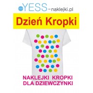 Dzień Kropki kolorowe naklejki kropki na koszulke t-shirt dla dziewczynki  YESS Naklejki
