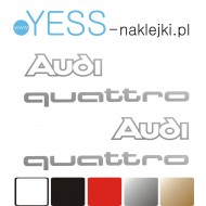 AUDI  QUATTRO Naklejki Tuning Samochód  A4 A5 A6 A7 A8 Q3 Q5 Q7 Q8 TT YESS Naklejki