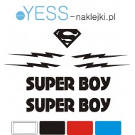 SUPER BOY  Marvel naklejki na kask na rower dziecięcy dla chłopca - YESS Naklejki