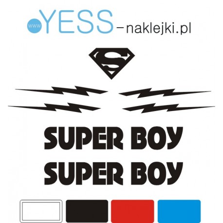 SUPER BOY  Marvel naklejki na kask na rower dziecięcy dla chłopca - YESS Naklejki