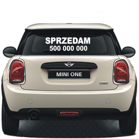 Naklejka na samochód- sprzedaż auta  “Sprzedam - numer telefonu”  YESS Naklejki