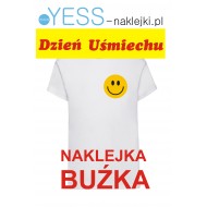 Naklejka DZIEŃ UŚMIECHU, BUŹKA, SMILE, EMOTKA, 7cm naklejka na koszulke t-shirt YESS Naklejki