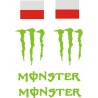 Flaga Polski Polska MONSTER ENERGY naklejki