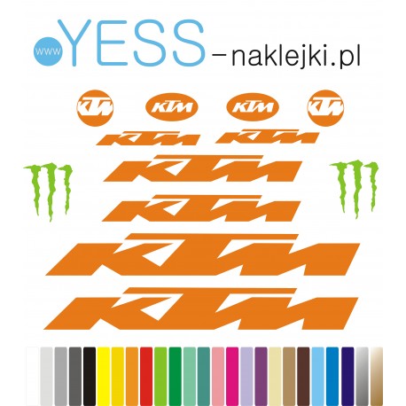 KTM naklejki zastępcze tuningowe na motocykl, owiewka, ścigacz, enduro, cross - YESS Naklejki