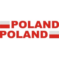 Flaga Polski Napis Poland