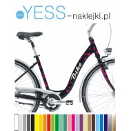 BIKE KWIATKI 45szt małe i duże naklejki na rower damski,holender, miejski, damka,  YESS Naklejki