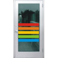 kolorowe pasy folia samoprzylepna naklejki na szybę, drzwi, okno,  DO SZKOŁY, DO PRZEDSZKOLA  YESS Naklejki
