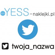 Twitter twoja naklejka, Twitter twoja nazwa,  Twitter  twój napis, Twitter  naklejki na samochód,  YESS Naklejki