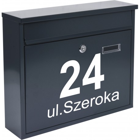 twoja naklejka, skrzynka pocztowa na listy, ulica numer domu, miejscowość,   YESS Naklejki