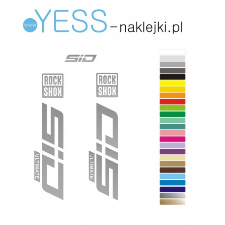SID  Ultimate  ROCK SHOX naklejki zamienniki na amortyzator widelec  YESS Naklejki