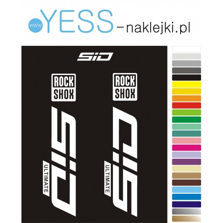 Naklejki SID  Ultimate  ROCK SHOX  zamienniki na amortyzator rowerowy  ROCK SHOX  SID,  widelec rowerowy ROCK SHOX  SID,  YESS