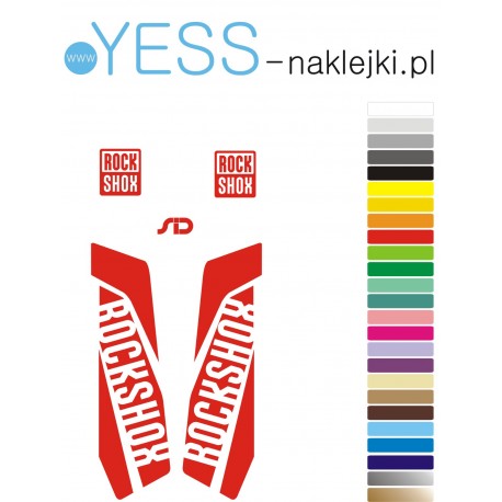 SID ROCK SHOX czerwone naklejki  na amortyzator widelec  YESS Naklejki