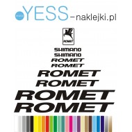 ROMET  SHIMANO naklejki zastępcze na rower damski, męski, gravel, górski, mtb, szosowy, trekkingowy, miejski - YESS Naklejki