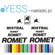 ROMET  MISTRAL naklejki zastępcze na rower damski, męski, gravel, górski, mtb, szosowy, trekkingowy, miejski - YESS Naklejki