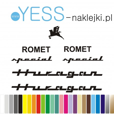 HURAGAN ROMET SPECIAL naklejki zastępcze na rower damski, męski, górski, mtb, szosowy, trekkingowy, miejski - YESS Naklejki