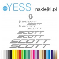 SCOTT srebrne naklejki zamienniki na rower SCOTT, gravel, górski, mtb, szosowy, trekkingowy, miejski - YESS Naklejki
