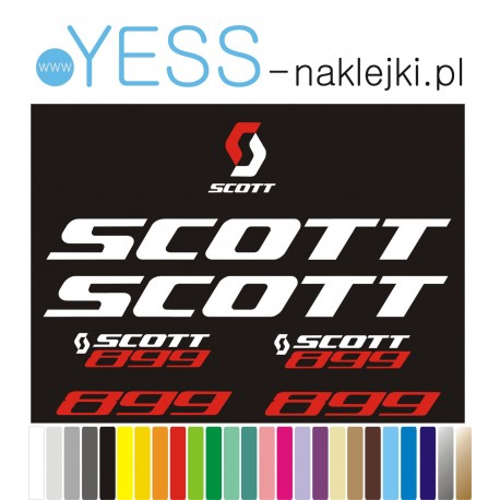 SCOTT 899 naklejki zastępcze na rower damski, męski, gravel, górski, mtb, szosowy, trekkingowy, miejski - YESS Naklejki