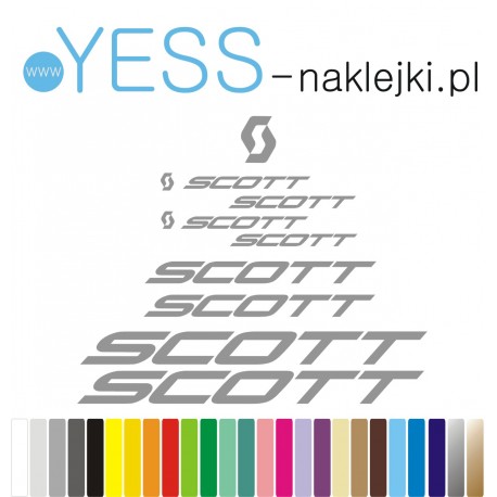 SCOTT naklejki zamienniki na rower SCOTT, gravel, górski, mtb, szosowy, trekkingowy, miejski - YESS Naklejki