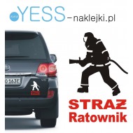 STRAŻ POŻARNA STRAŻAK OSP RATOWNIK naklejka hobby na samochód YESS Naklejki.pl