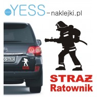STRAŻ POŻARNA STRAŻAK OSP PSP RATOWNIK naklejka hobby na samochód YESS Naklejki.pl