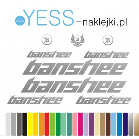 BANSHEE LOGO naklejki na rower  męski, gravel, górski, mtb, szosowy, trekkingowy, BANSHEE  YESS Naklejki.pl