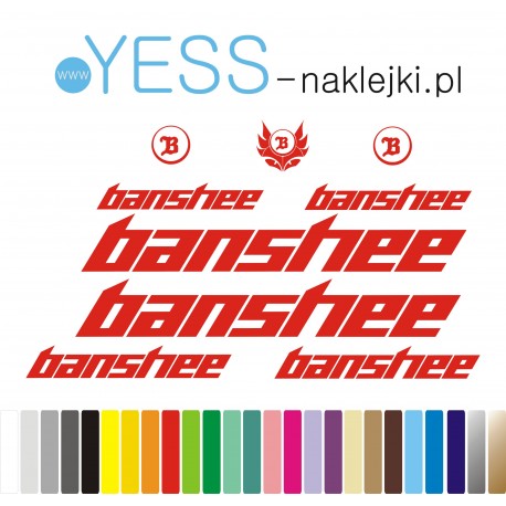 BANSHEE LOGO naklejki na rower  męski, gravel, górski, mtb, szosowy, trekkingowy, BANSHEE  YESS Naklejki.pl