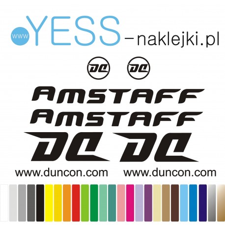 DUNCON  AMSTAFF  naklejki  na rower zjazdowy, gravel, górski, mtb, szosowy, trekkingowy - YESS Naklejki.pl