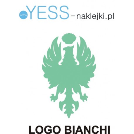 BIANCHI logo naklejka na główke roweru, BIANCHI logo naklejki na rower damski, BIANCHI naklejki  na rower męski, YESS Naklejki